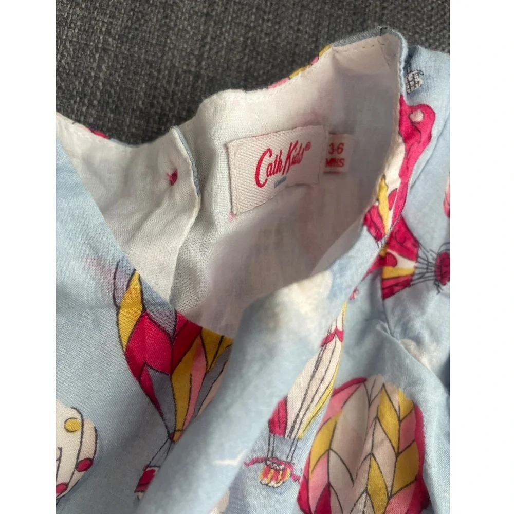 Baby Girl Hot Air Balloon Print Dress - Pink & Light Blue - Picture 2 of 6
